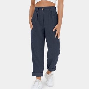 Mid rise casual corduroy pants
